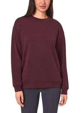 Mondetta Women's Cozy Active Crewneck Pullover Dark Red Size Medium